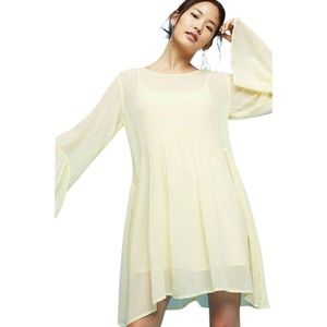 NWT Anthro LACAUSA Lemon Yellow Shear Tunic Dress